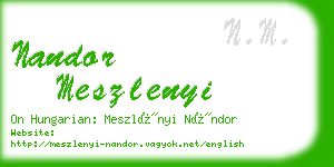 nandor meszlenyi business card